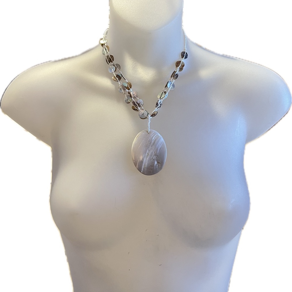 Handmade Mother of Pearl Beaded Necklace